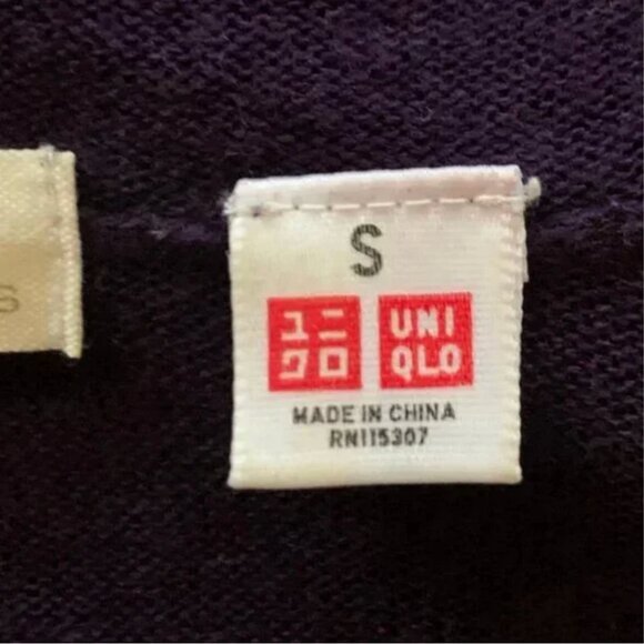 Uniqlo Purple Linen Blend Open Front Draped Cardigan Size Small - Picture 5 of 7